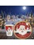Yılbaşı Noel Baba Temalı Tabak Bardak Set 8 Li 1