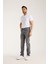Erkek Pantolon Gri Regular Fit Fermuarlı Jeans 3