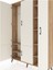 Arges Dolap 7 Raflı 5 Kapaklı Tek Askılı 132X30X195 Çam-Aytaşı/çam 4