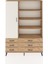 Arges Dolap 8 Raflı 6 Çekmeceli Tek Kapaklı 132X30X195 Çam-Aytaşı/çam 1
