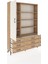 Arges Dolap 8 Raflı 6 Çekmeceli Tek Kapaklı 132X30X195 Çam-Aytaşı/çam 5