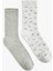 Pamuklu Çiçekli 2'li Soket Çorap Seti 1