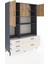 Hyperion Dolap 8 Raflı 5 Çekmeceli 3 Kapaklı 132X44X195 Antrasit-Çam/aytaşı 5