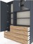 Arges Dolap 8 Raflı 6 Çekmeceli 3 Kapaklı 132X30X195 Antrasit-Antrasit/çam 4