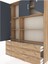 Arges Dolap 7 Raflı 5 Çekmeceli 3 Kapaklı 132X30X195 Çam-Antrasit/çam 4