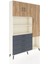 Arges Dolap 8 Raflı 4 Çekmeceli 3 Kapaklı 132X30X195 Aytaşı-Çam/antrasit 2