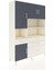 Hyperion Dolap 9 Raflı 4 Çekmeceli 4 Kapaklı 132X44X195 Aytaşı-Antrasit/aytaşı 2
