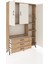 Arges Dolap 7 Raflı 3 Çekmeceli 3 Kapaklı 132X30X195 Çam-Aytaşı/çam 5