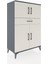 Hyperion Dolap 2 Raflı Tek Çekmeceli 4 Kapaklı 88X44X134 Antrasit-Aytaşı 2