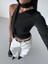 Asimetrik Yaka Fularlı Tek Kol Omuz Detaylı Sandy Kumaş Crop / Bluz 6