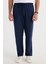 Erkek Standart Fit Normal Kesim Beli Bağcıklı Geniş Paça Lacivert Pantolon 1