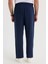 Erkek Standart Fit Normal Kesim Beli Bağcıklı Geniş Paça Lacivert Pantolon 7
