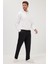 Erkek Regular Fit Klasik Kesim Normal Bel Geniş Paça Siyah Pantolon 4