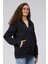 Mooncover Kadın Fermuarlı Kapşonlu Kanguru Cepli Sweatshirt 7