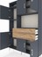 Arges Dolap 8 Raflı 2 Çekmeceli 6 Kapaklı 132X30X195 Antrasit-Antrasit/çam 4