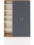 Arges Dolap 7 Raflı 2 Kapaklı Tek Askılı 132X30X195 Çam-Antrasit/aytaşı 1