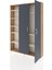 Arges Dolap 7 Raflı 2 Kapaklı Tek Askılı 132X30X195 Çam-Antrasit/aytaşı 3