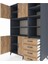 Kronos Dolap 9 Raflı 4 Çekmeceli 4 Kapaklı 132X59X195 Antrasit-Çam/çam 4