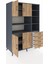 Kronos Dolap 9 Raflı 4 Çekmeceli 4 Kapaklı 132X59X195 Antrasit-Çam/çam 5