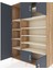 Hyperion Dolap 10 Raflı 5 Kapaklı 132X44X195 Çam-Antrasit/aytaşı 4