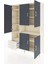 Hyperion Dolap 10 Raflı 2 Çekmeceli 5 Kapaklı 132X44X195 Aytaşı-Antrasit/aytaşı 3