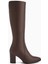 Vilda Hakiki Deri Kahve Sivri Burunlu Kadın Çizme 1