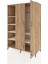 Kronos Dolap 6 Raflı 4 Kapaklı Tek Askılı 132X59X195 Çam-Çam/aytaşı 3