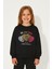 Kız Çocuk %100 Pamuk Kalp Desenli Bisiklet Yaka Trend Sweatshirt - 1022S 1