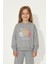 Kız Çocuk %100 Pamuk Kalp Desenli Bisiklet Yaka Trend Sweatshirt - 1022S 1
