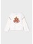 4-10 Yaş Arası Ayıcık Baskılı Uzun Kollu T-Shırt - Krem - Kırmızı 1