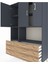 Hyperion Dolap 6 Raflı 6 Çekmeceli 3 Kapaklı 132X44X195 Antrasit-Antrasit/çam 4