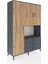 Hyperion Dolap 6 Raflı 3 Çekmeceli 3 Kapaklı 132X44X195 Antrasit-Çam/antrasit 2