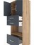 Hyperion Dolap 3 Raflı 3 Çekmeceli 2 Kapaklı 60X44X163 Çam-Antrasit 5