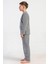 Erkek Çocuk Gri Renk Uzun Kollu Polar Pijama Takımı C1T0N0205 3