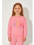 Kız Çocuk %100 Pamuk Kalp Desenli Bisiklet Yaka Trend Sweatshirt - 1022S 1