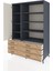 Kronos Dolap 8 Raflı 6 Çekmeceli Tek Kapaklı 132X59X195 Antrasit-Aytaşı/çam 3