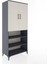 Hyperion Dolap 4 Raflı 2 Kapaklı Tek Askılı 88X44X195 Antrasit-Aytaşı 2