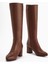 Velma Hakiki Deri Taba Topuklu Kadın Çizme 5