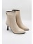 Kadın Hakiki Deri Ince Topuk Fermuarlı Bot 2554002K - Bej - 36 2