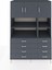 Kronos Dolap 8 Raflı 8 Çekmeceli 3 Kapaklı 132X59X195 Antrasit-Antrasit/antrasit 1