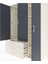 Kronos Dolap 6 Raflı 3 Çekmeceli Tek Askılı 132X59X195 Aytaşı-Antrasit/aytaşı 4