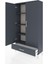 Arges Dolap 4 Raflı Tek Çekmeceli 2 Kapaklı 88X30X163 Antrasit-Antrasit 4