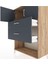 Hyperion Dolap Tek Raflı 2 Çekmeceli 2 Kapaklı 88X44X134 Çam-Antrasit 5