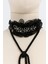 Siyah Şifon Zincir ve Taş Detaylı Ipli Şal Kolye – Kadın Choker Aksesuar 4