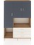 Hyperion Dolap 6 Raflı 3 Çekmeceli 3 Kapaklı 132X44X195 Çam-Antrasit/aytaşı 1