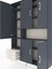 Arges Dolap 10 Raflı 2 Çekmeceli 5 Kapaklı 132X30X195 Antrasit-Antrasit/aytaşı 4