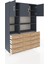 Hyperion Dolap 8 Raflı 8 Çekmeceli 3 Kapaklı 132X44X195 Antrasit-Antrasit/çam 5