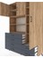 Hyperion Dolap 9 Raflı 6 Çekmeceli 3 Kapaklı 132X44X195 Çam-Çam/antrasit 4