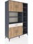 Hyperion Dolap 10 Raflı Tek Çekmeceli 4 Kapaklı 132X44X195 Antrasit-Çam/aytaşı 2