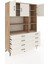 Hyperion Dolap 8 Raflı 8 Çekmeceli 3 Kapaklı 132X44X195 Çam-Aytaşı/aytaşı 5
